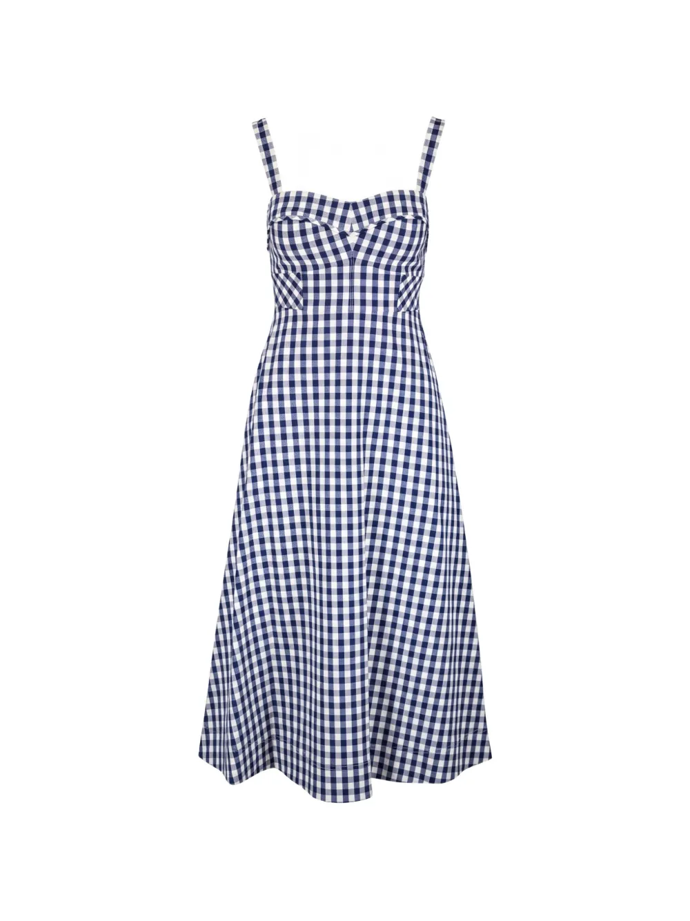 Veronica Beard Aila gingham-print midi dress - Blau