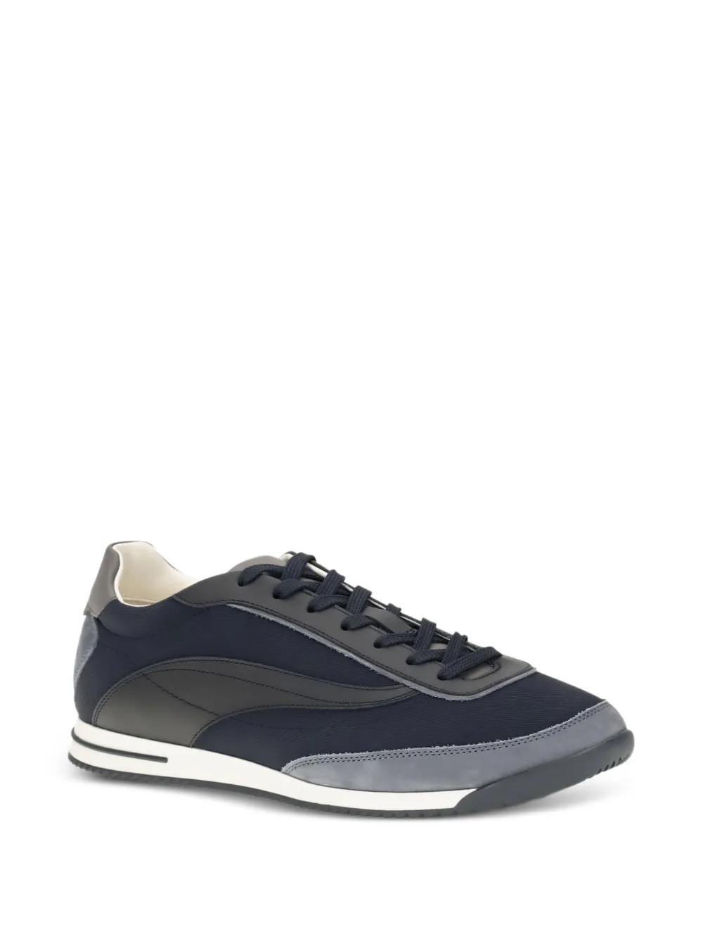 Brunello Cucinelli Techno fabric and nubuck sneakers Blauw