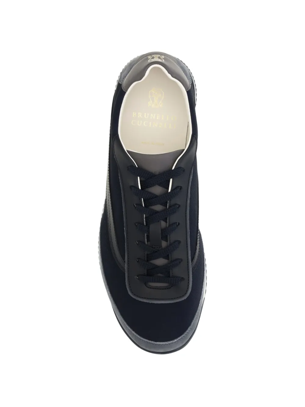 Brunello Cucinelli Techno fabric and nubuck sneakers Blauw