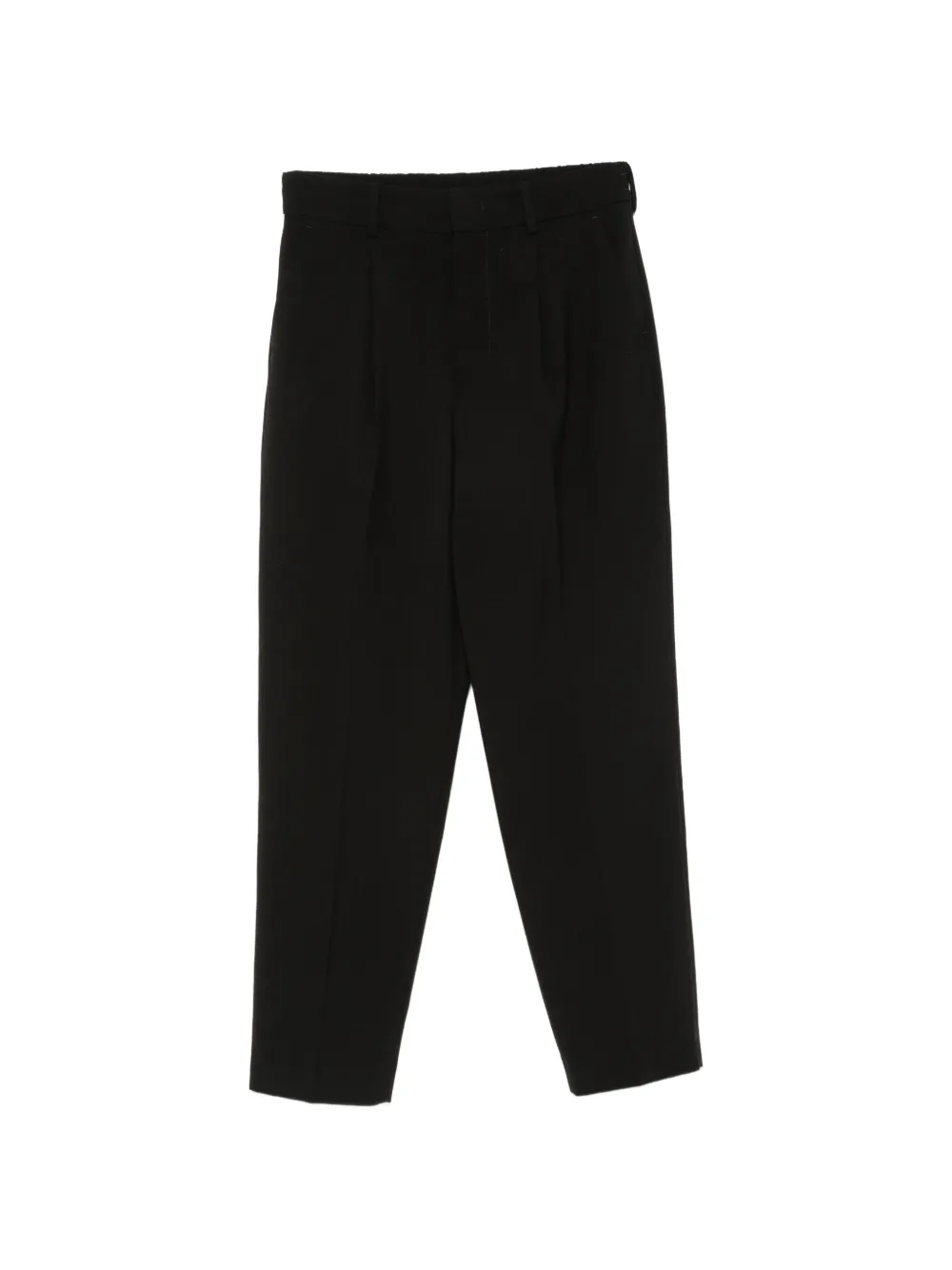 PT Torino pleat-detail cropped trousers - Schwarz