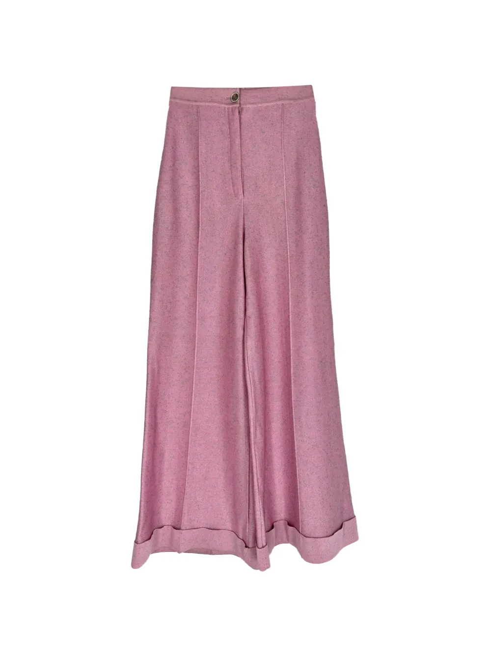 CHANEL Pre-Owned wide-leg cuffed trousers - Rosa