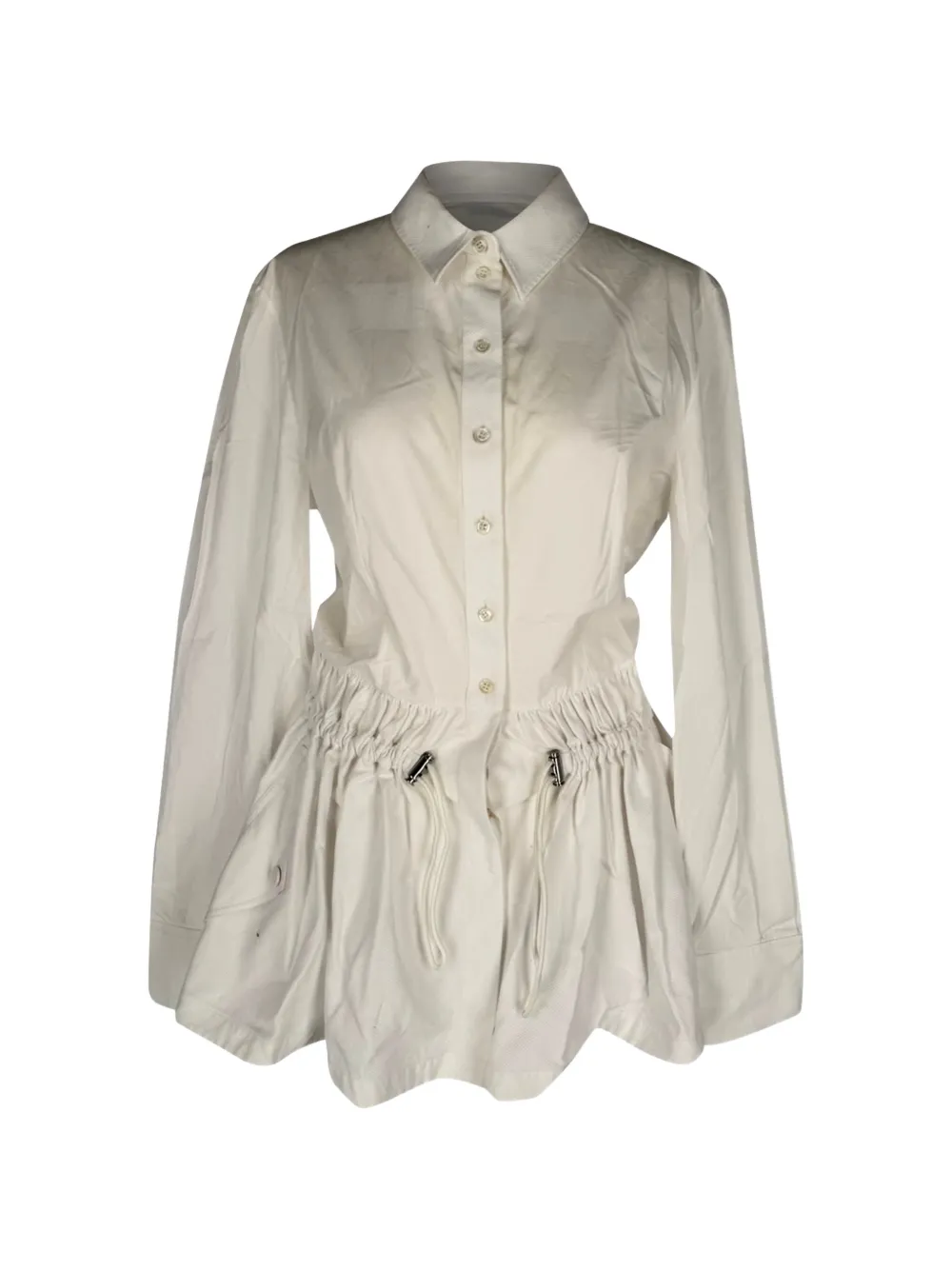 Alexander McQueen Pre-Owned robe évasée à boutonnière devant - Blanc