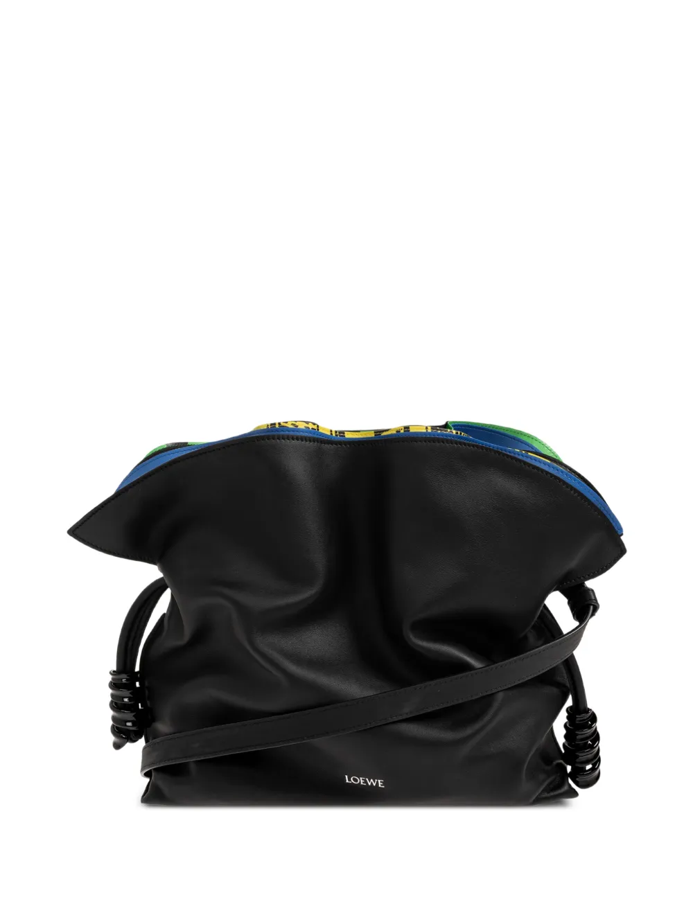 LOEWE medium Millefeuille Flamenco clutch in Nappa calfskin - Nero