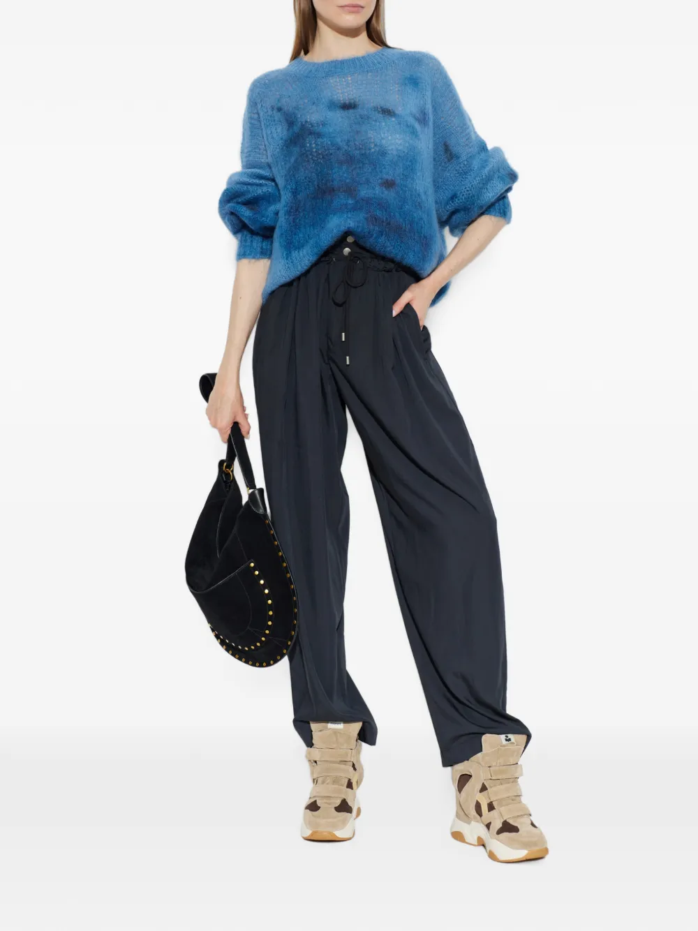 ISABEL MARANT Ayden trui van mohairblend met tie-dye print Blauw