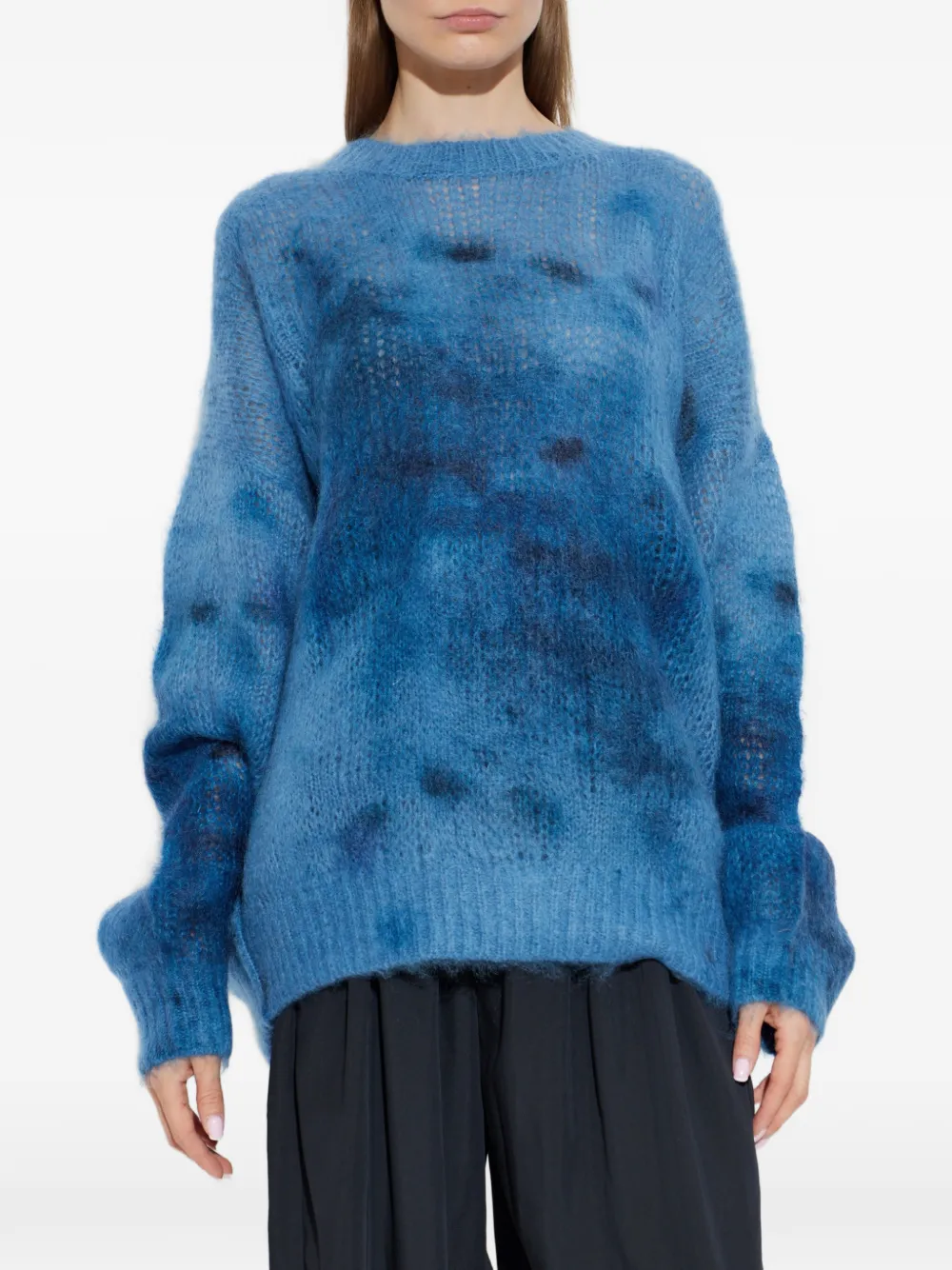 ISABEL MARANT Ayden trui van mohairblend met tie-dye print Blauw