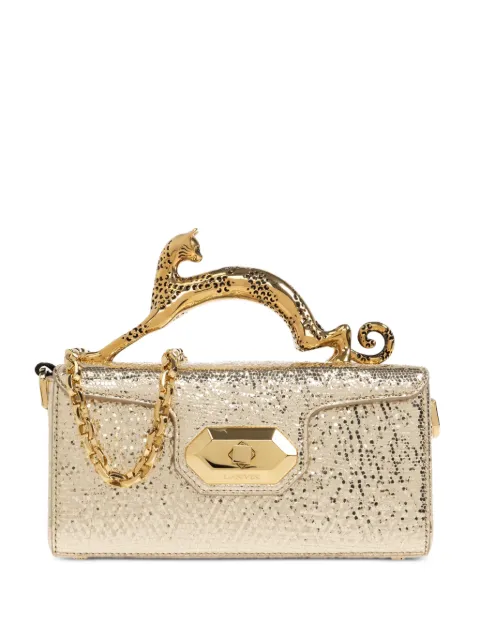 Lanvin Pencil Cat nano bag in crackled metallic leather