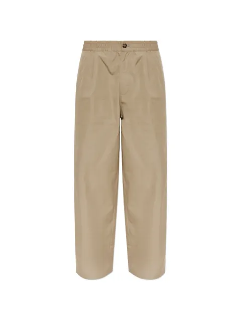 Emporio Armani regular-fit cotton poplin trousers with elasticated waist