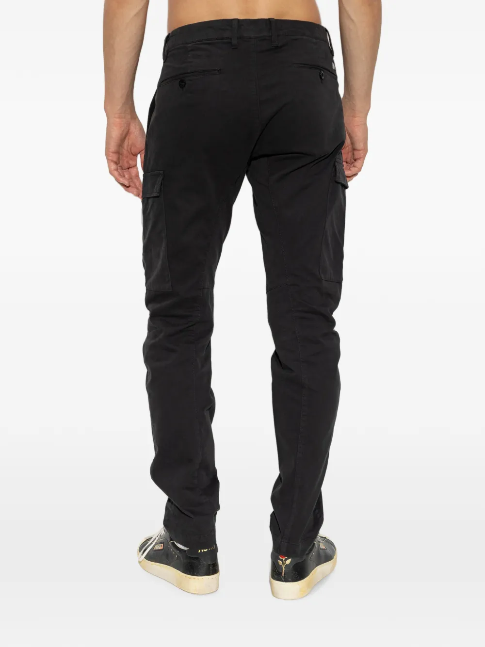 C.P. Company Cargo broek met logopatch Zwart