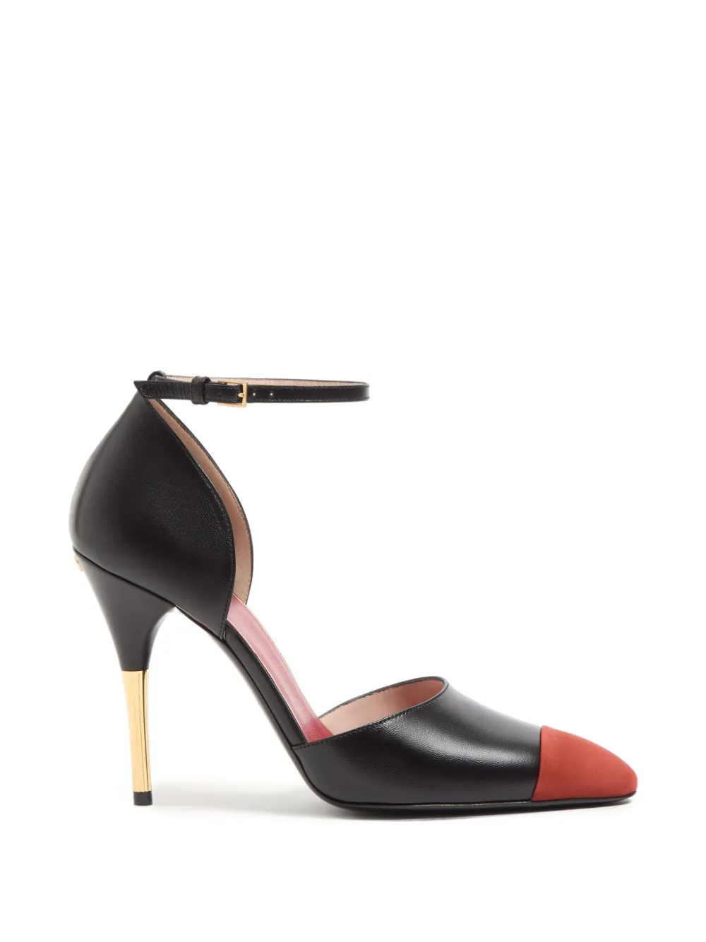 Valentino Garavani 105 mm D'Orsay Sinead pumps van geitenleer en suède Zwart