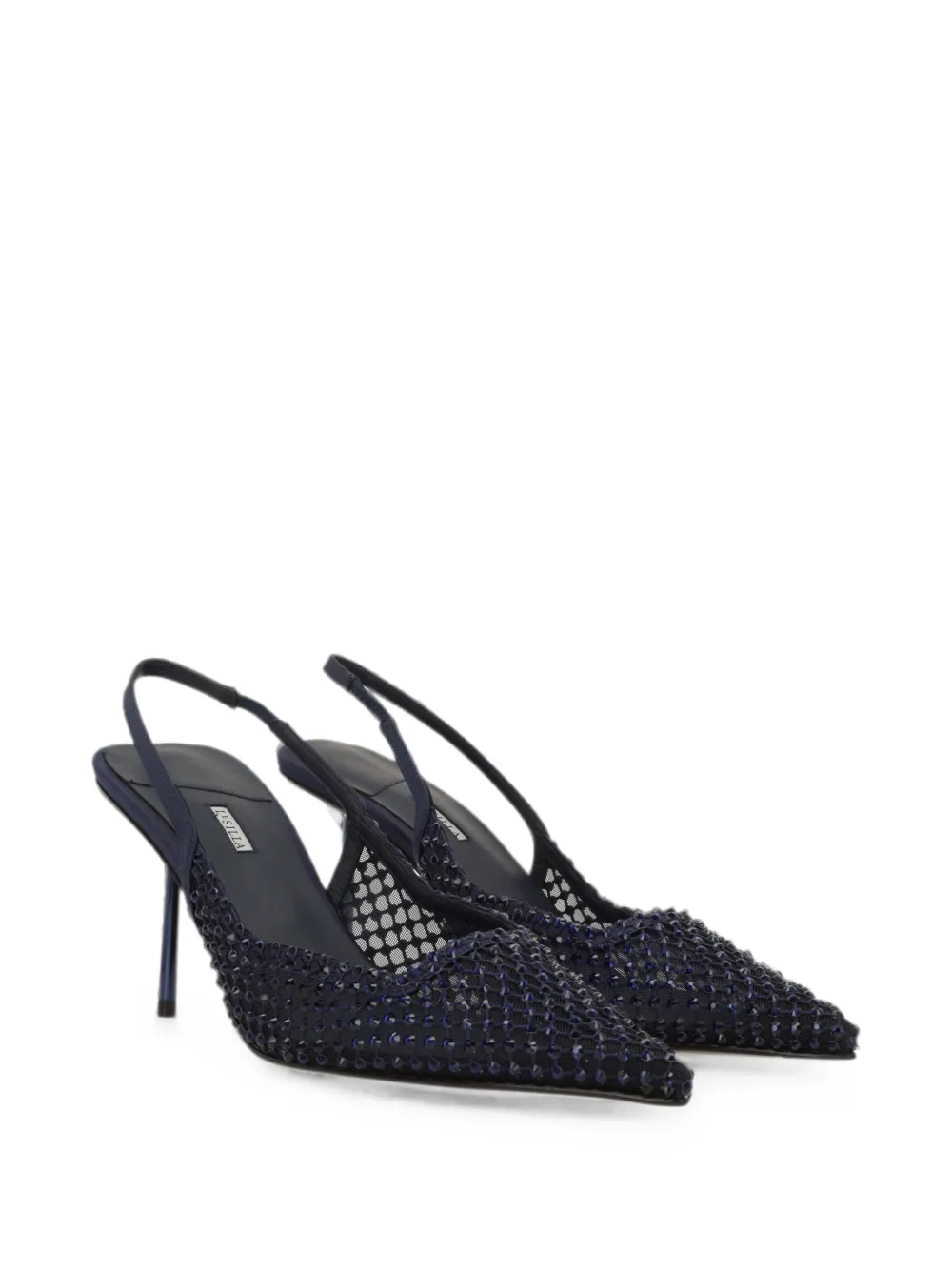 Le Silla Gilda crystal-embellished mesh pumps Blauw