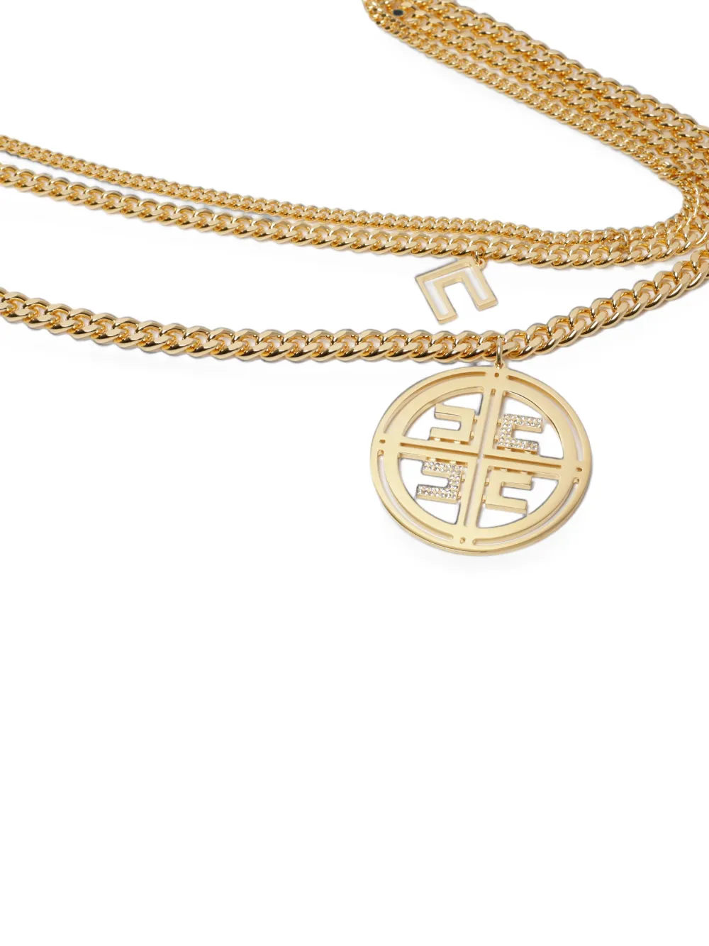 Elisabetta Franchi logo-charm layered chain belt Goud