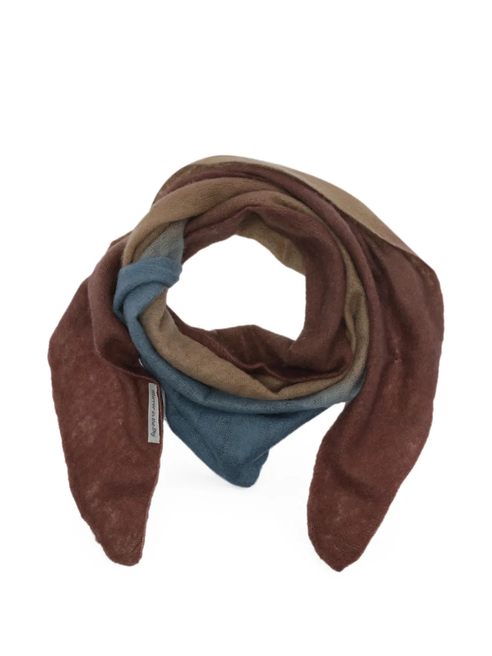 MIRROR IN THE SKY degrade-effect open-knit scarf - Braun