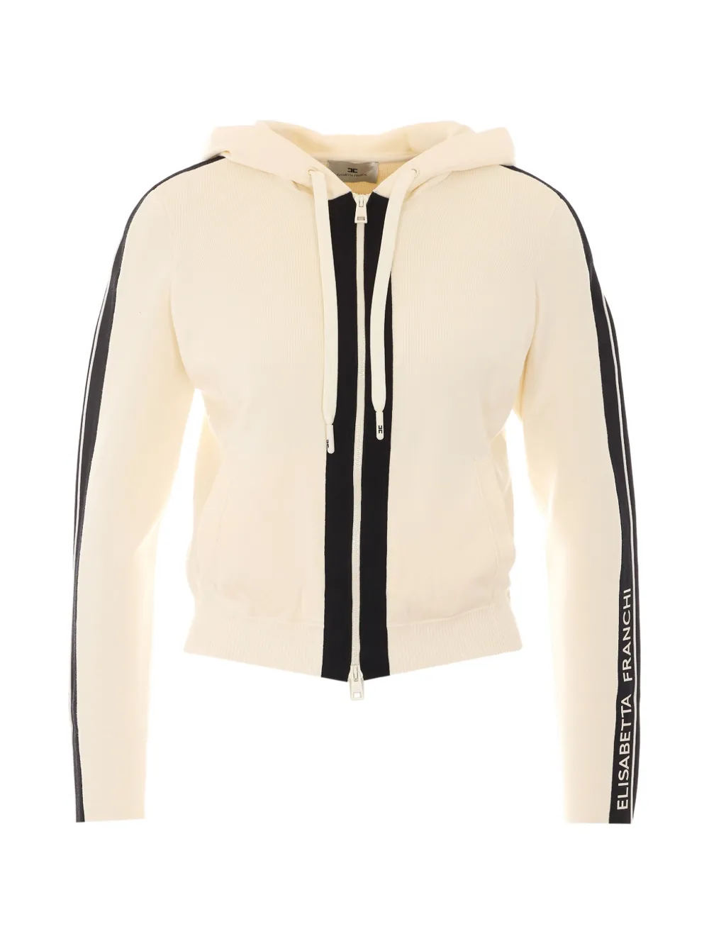 Elisabetta Franchi logo-knit zip-up hoodie