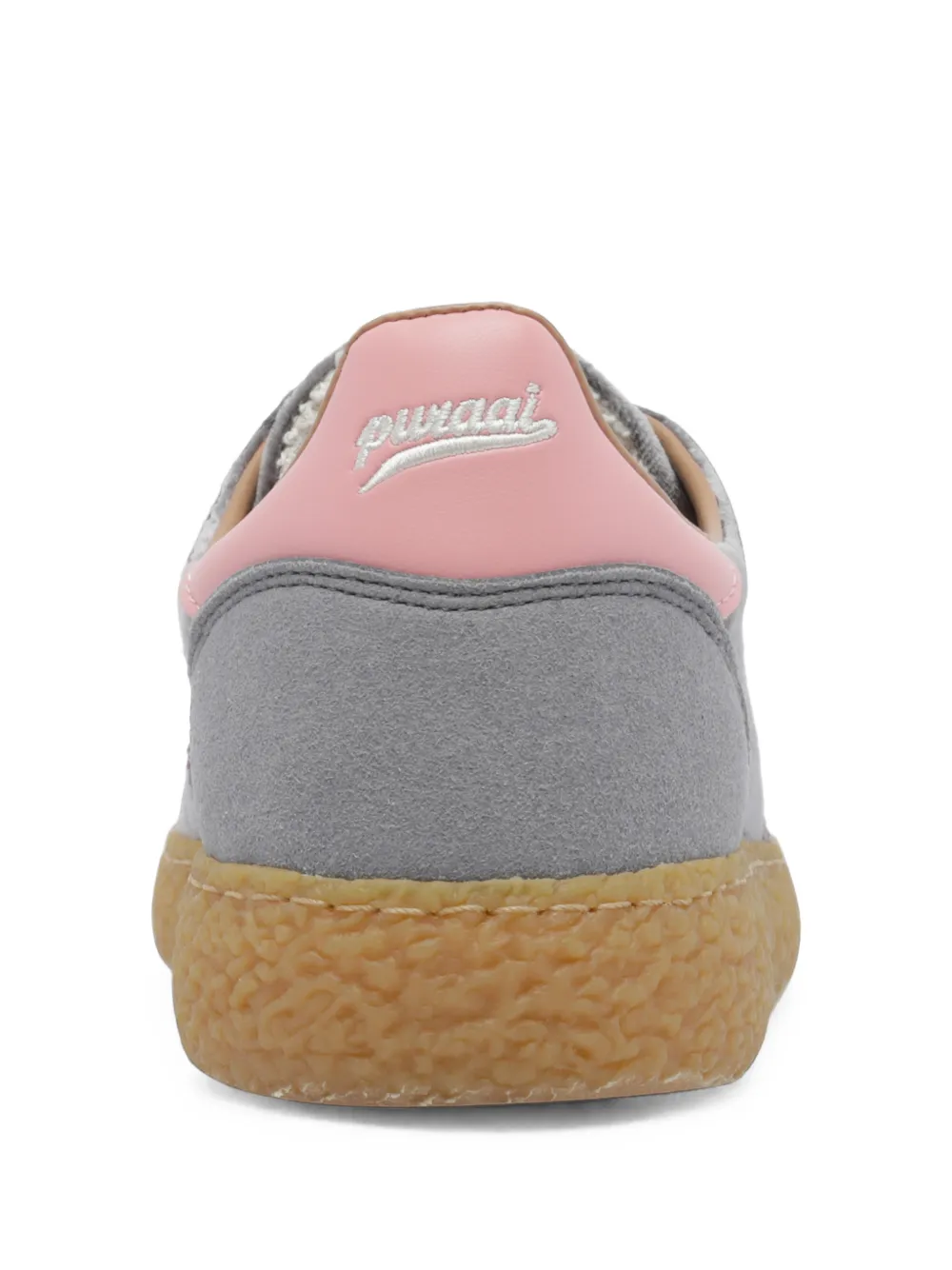 Puraai velvet-effect panelled sneakers Grijs
