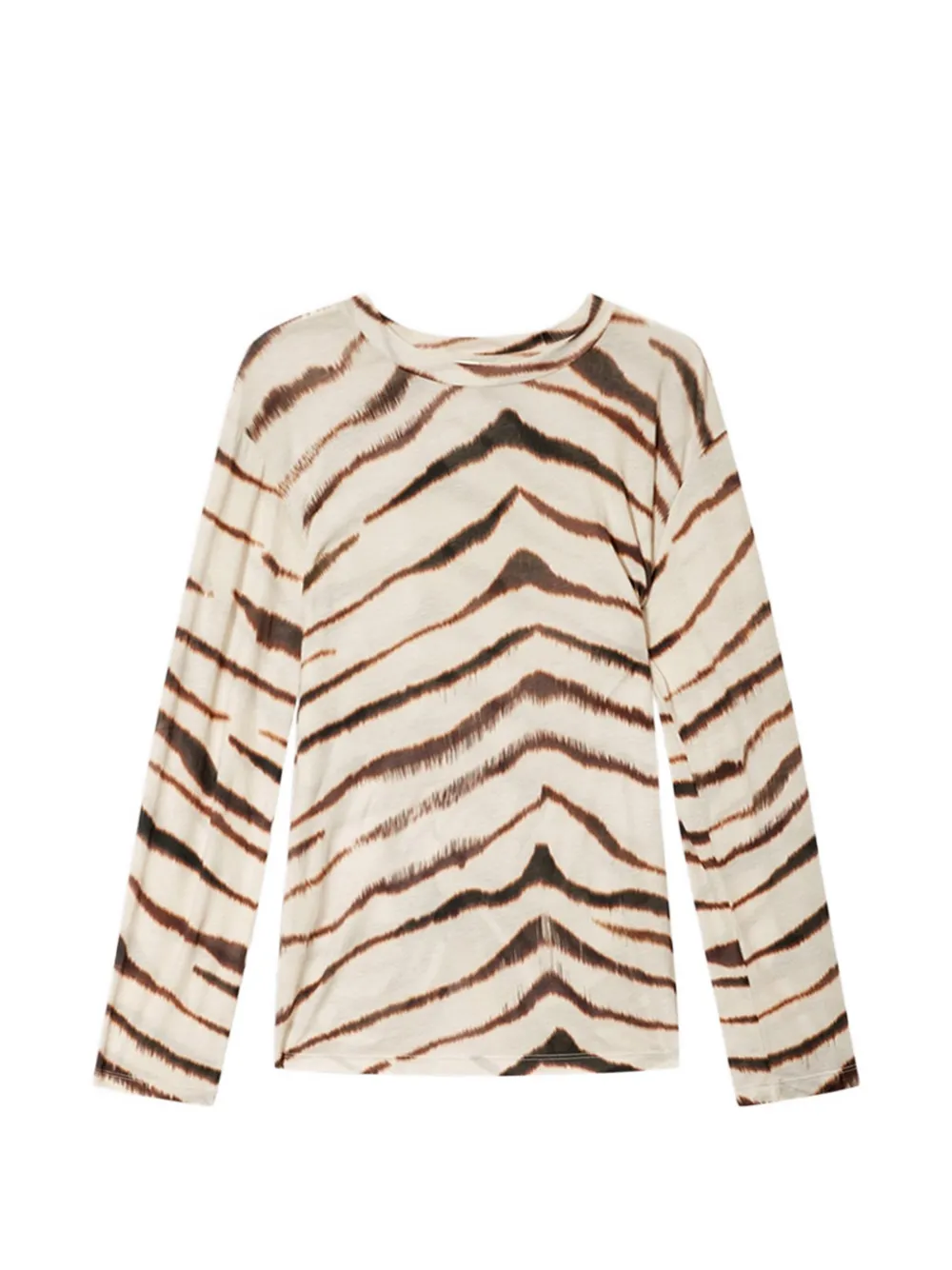 ISABEL MARANT Zakane zebra-print jersey T-shirt - Toni neutri