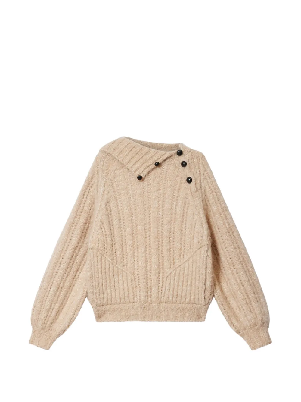 ISABEL MARANT Lily alpaca button-detail boileed wool sweater