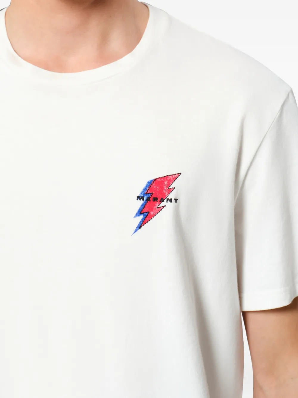 ISABEL MARANT Honore T-shirt met bliksemflits-print Wit