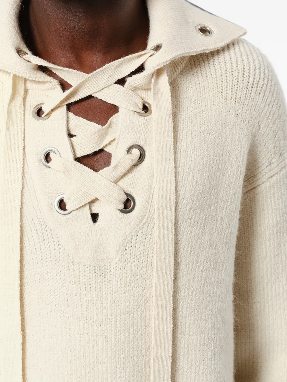 ISABEL MARANT Ydali trui met veters en kraag Beige