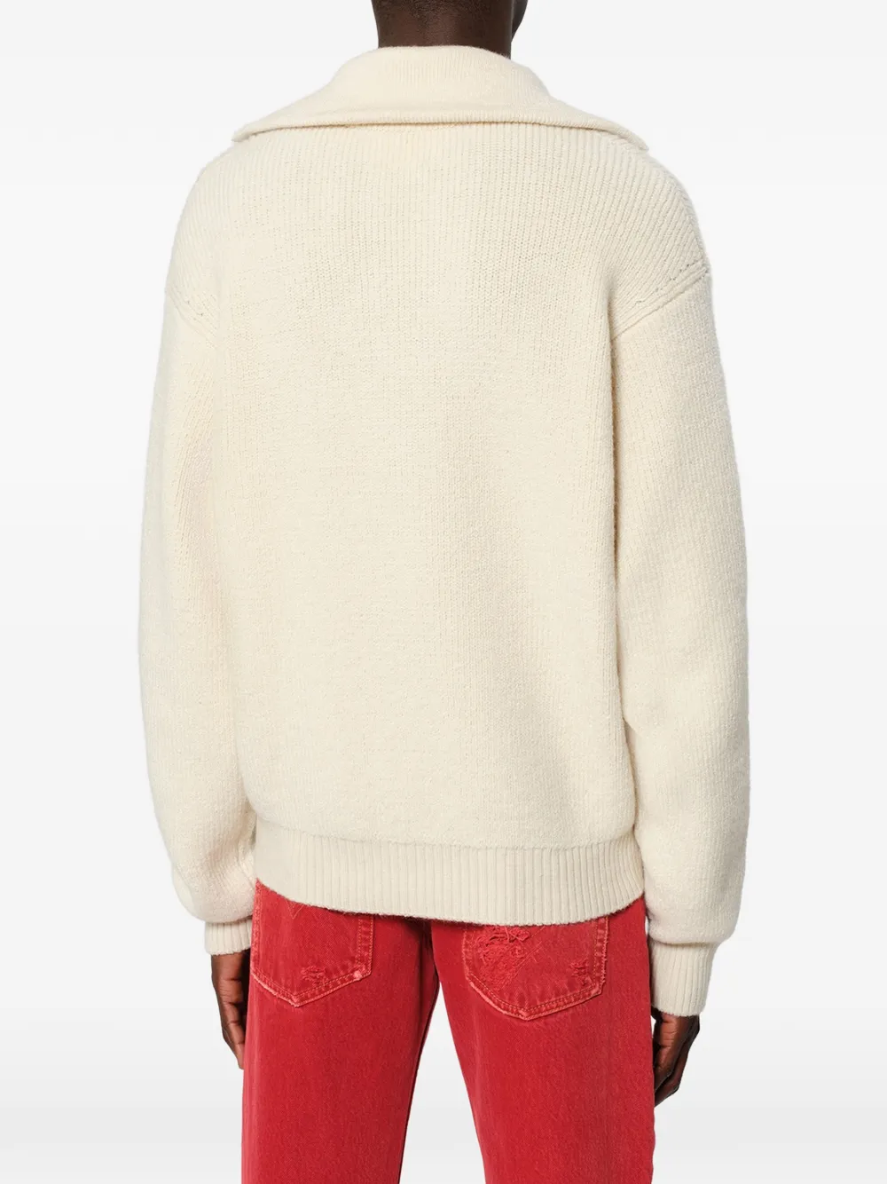 ISABEL MARANT Ydali trui met veters en kraag Beige