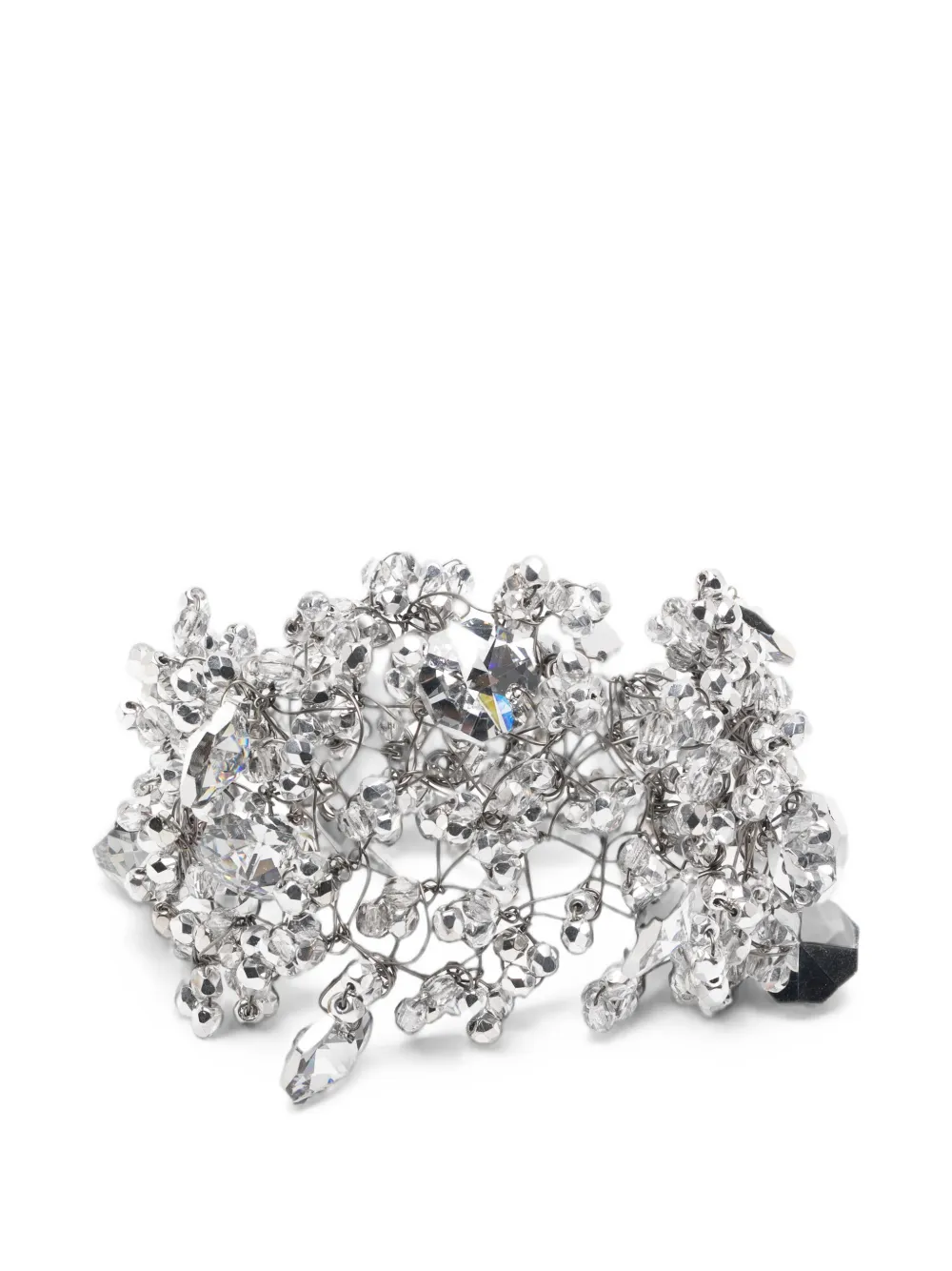 Maria Calderara crystal-embellished wire-link bracelet - Silber