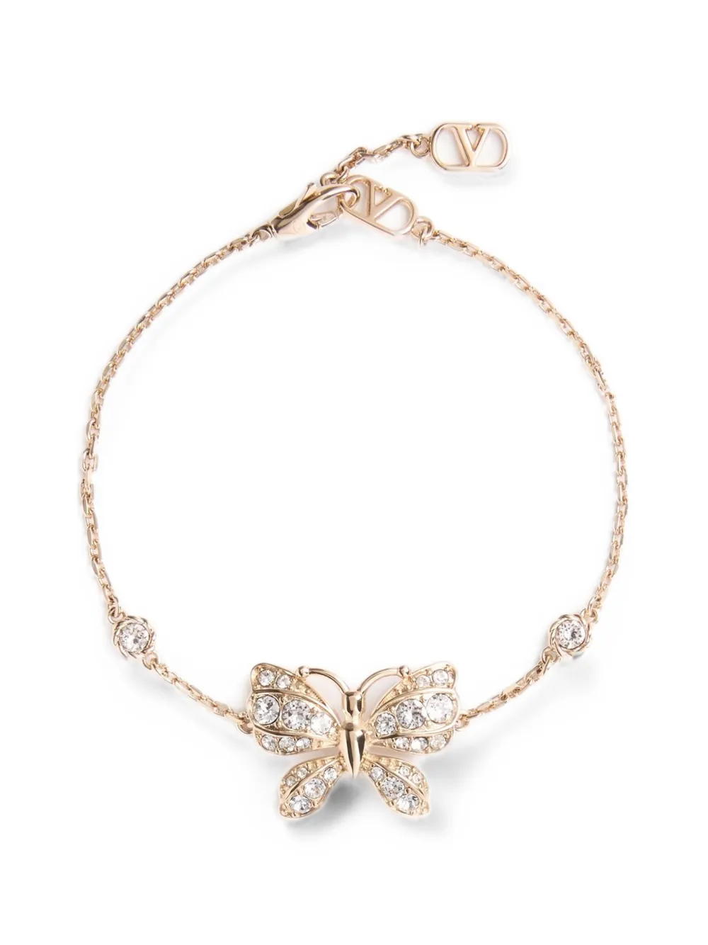 Valentino Garavani Flutterby bracelet in metal and Swarovski® crystals - Gold