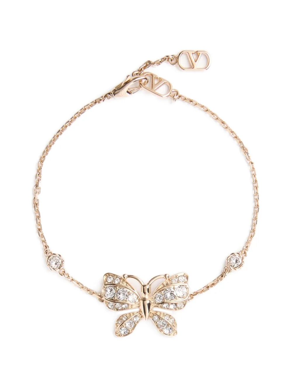 Valentino Garavani Flutterby bracelet in metal and Swarovski® crystals - Oro