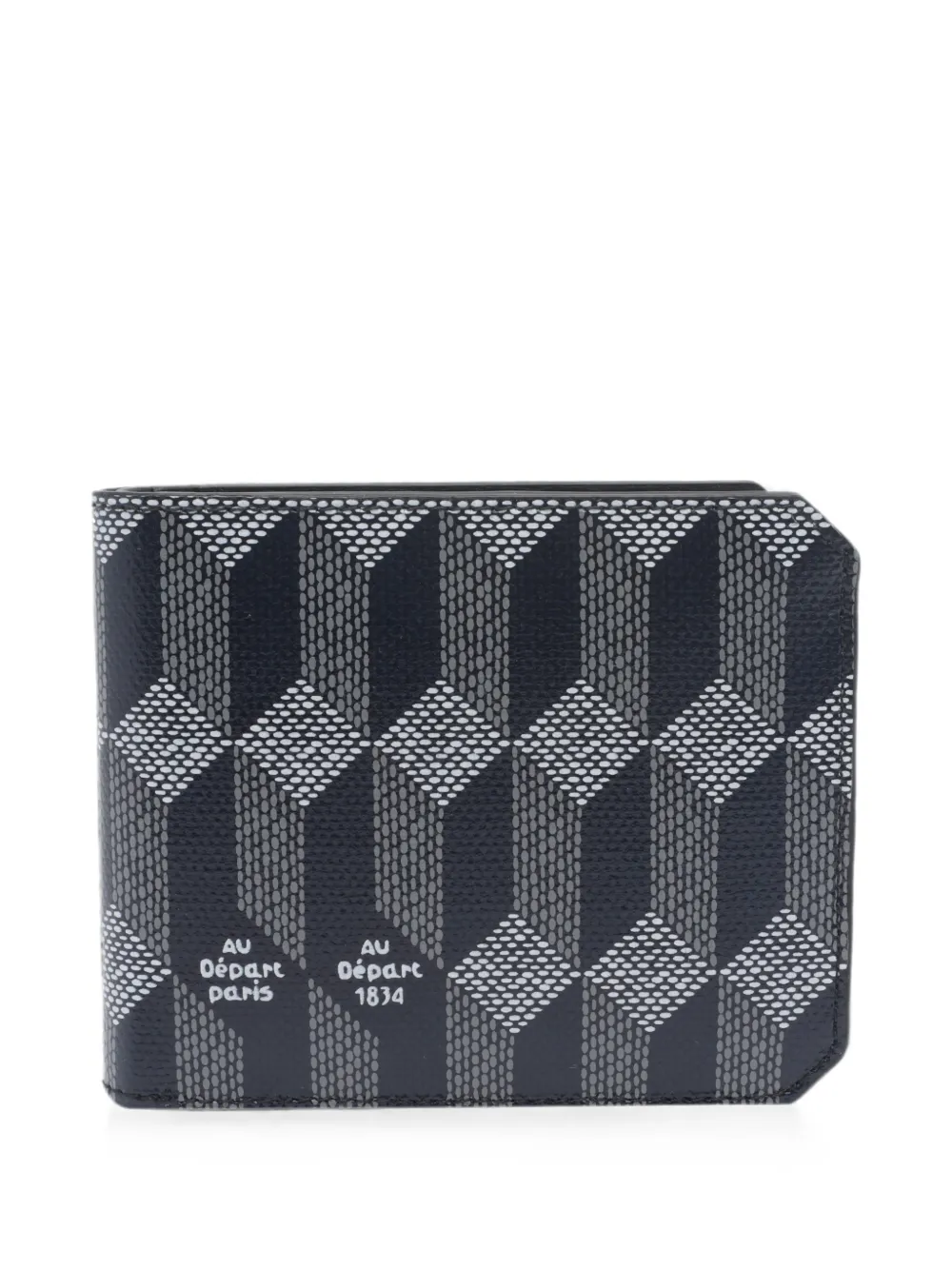 Au Départ geometric-print bifold wallet - Schwarz