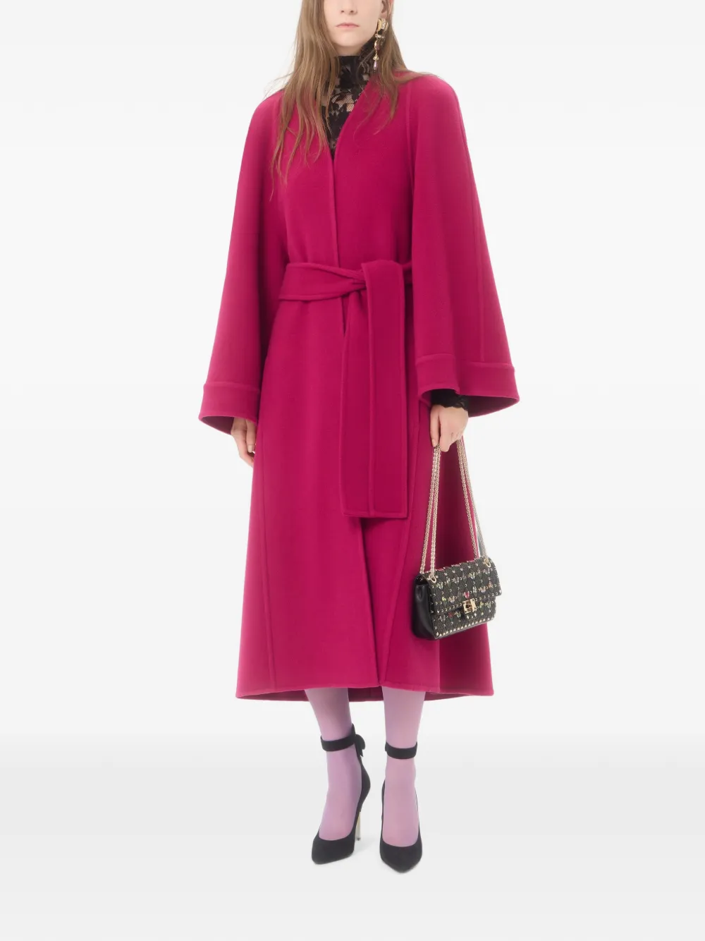 Valentino Garavani Zachte gedrapeerde jas Roze