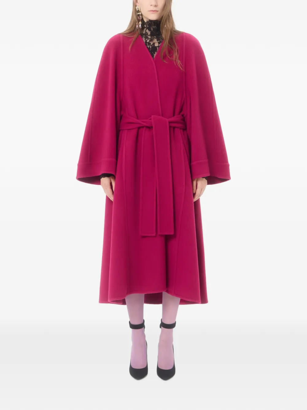 Valentino Garavani Zachte gedrapeerde jas Roze