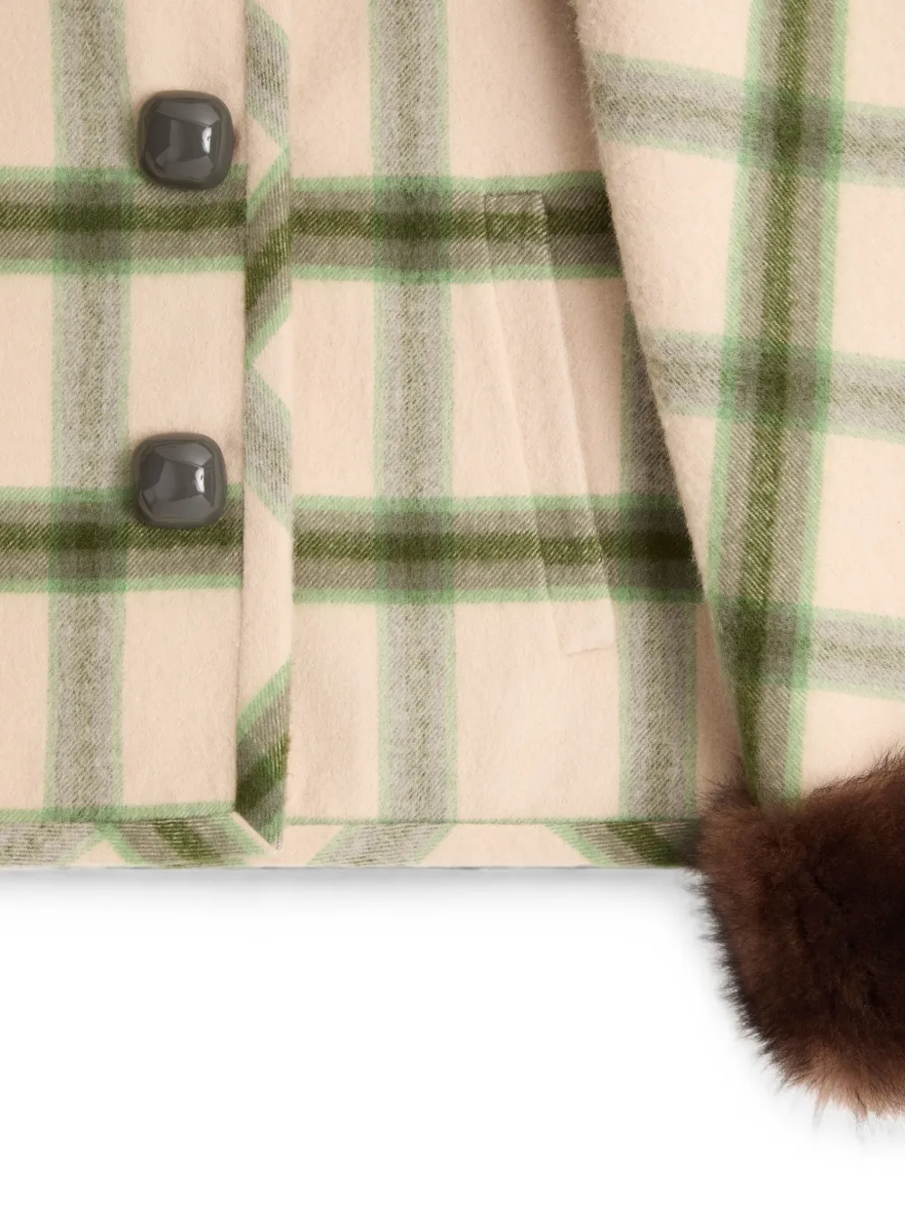 Valentino Garavani Macro Window jack met lammy Beige