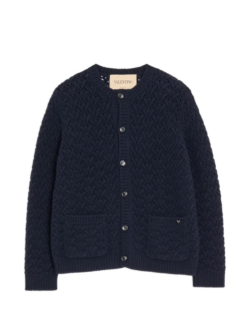 Valentino Garavani wool and cashmere cardigan with metallic V detail