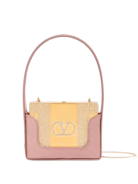 Valentino Garavani Minaumorphe Minaudière in metal with Swarovski® crystals and satin case