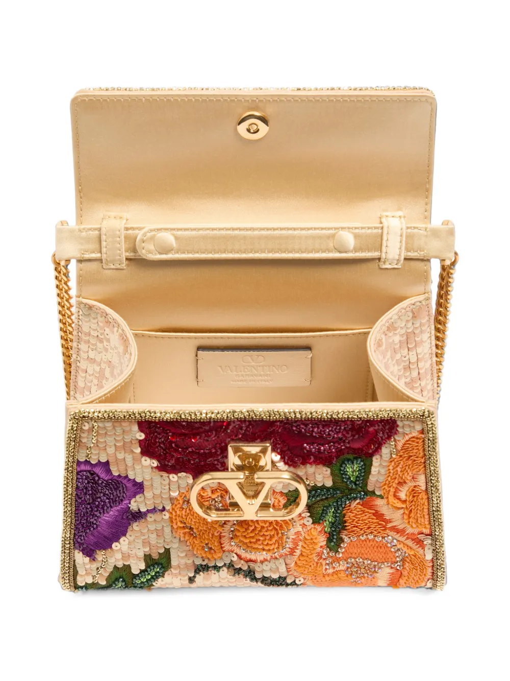 Valentino Garavani VSling mini-handtas met borduurwerk Beige