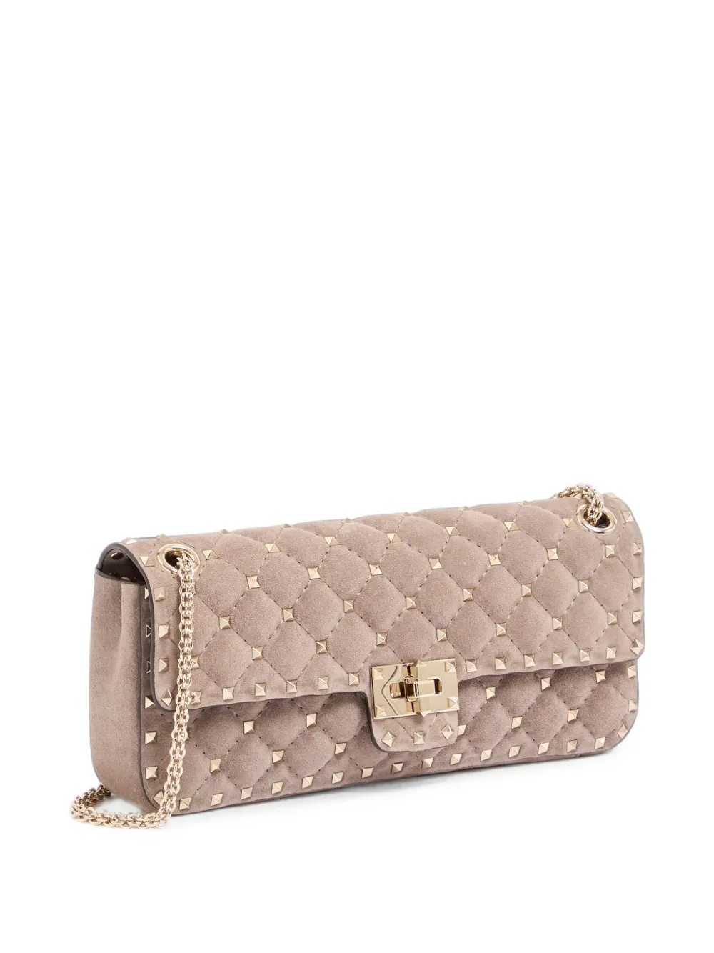 Valentino Garavani Medium Rockstud Spike suède schoudertas Grijs