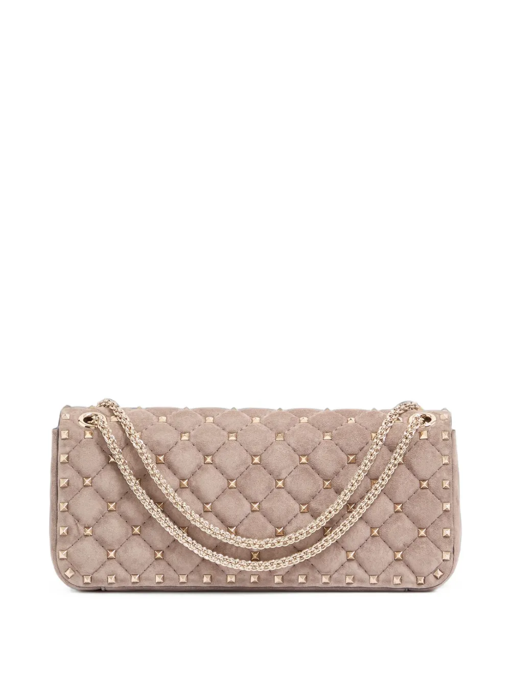 Valentino Garavani Medium Rockstud Spike suède schoudertas Grijs