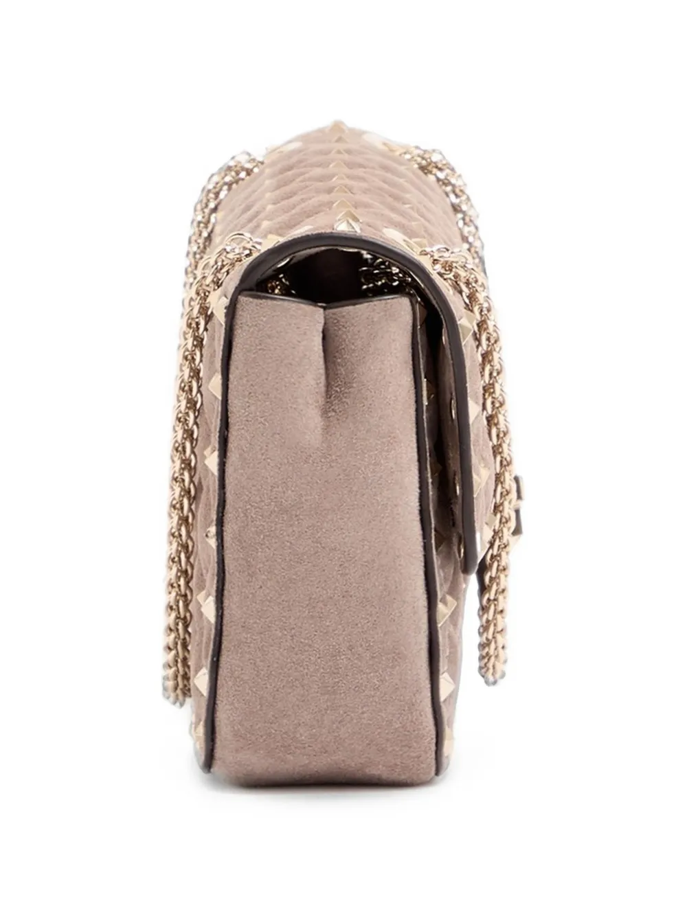 Valentino Garavani Medium Rockstud Spike suède schoudertas Grijs