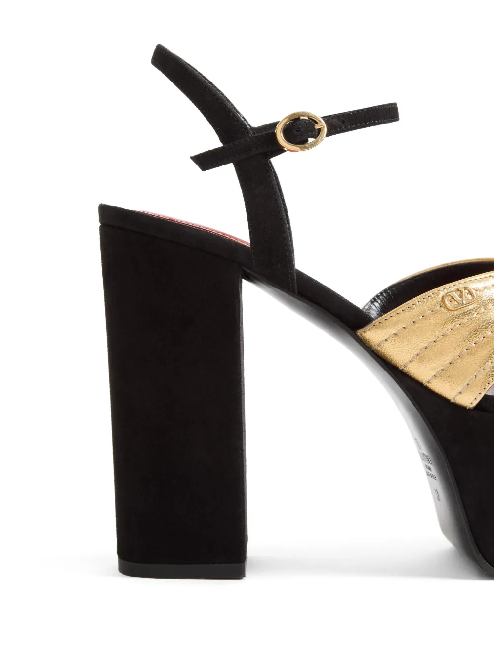 Valentino Garavani Crasher suede platform sandals 125mm Goud