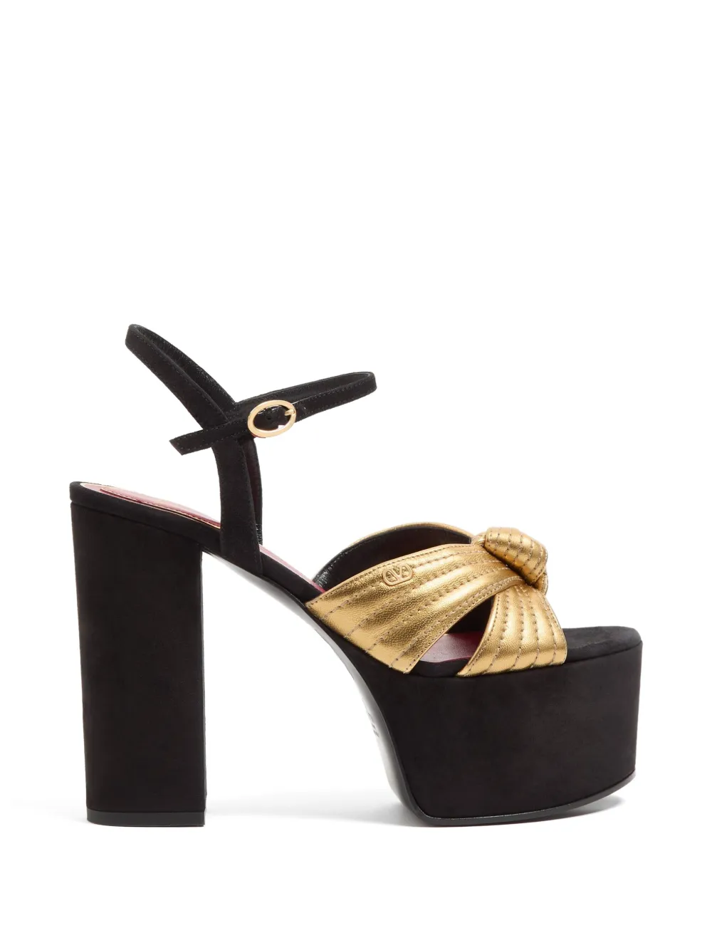 Valentino Garavani Crasher suede platform sandals 125mm Goud
