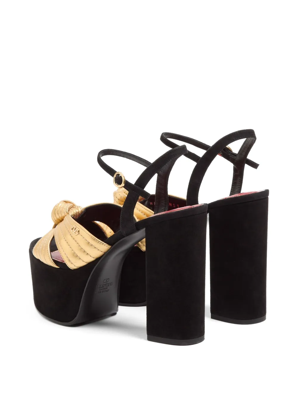 Valentino Garavani Crasher suede platform sandals 125mm Goud