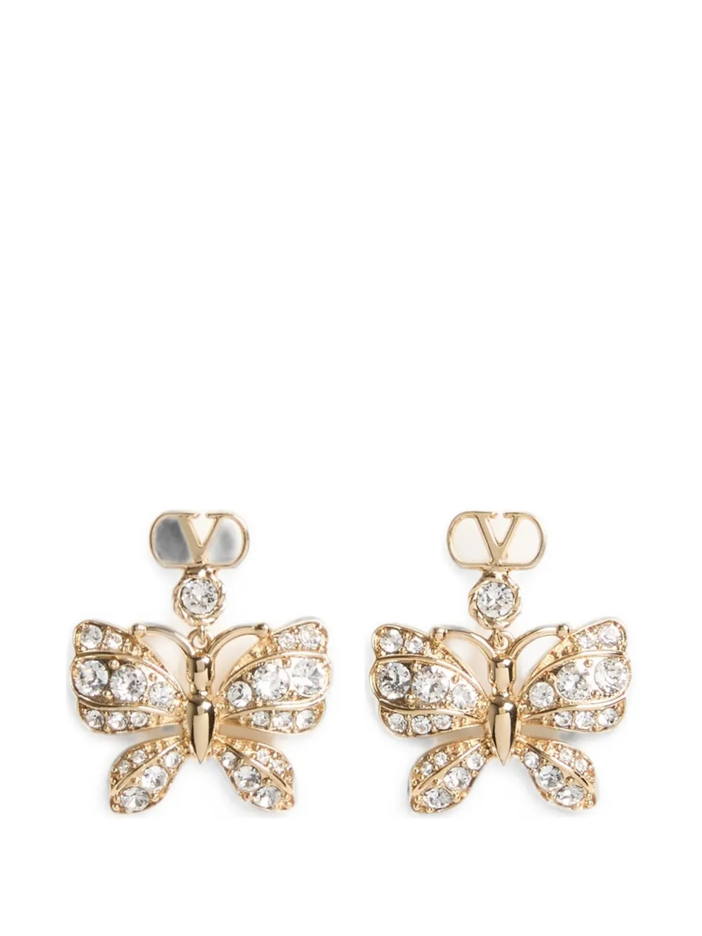 Valentino Garavani Flutterby earrings in metal and Swarovski® crystals - Gold