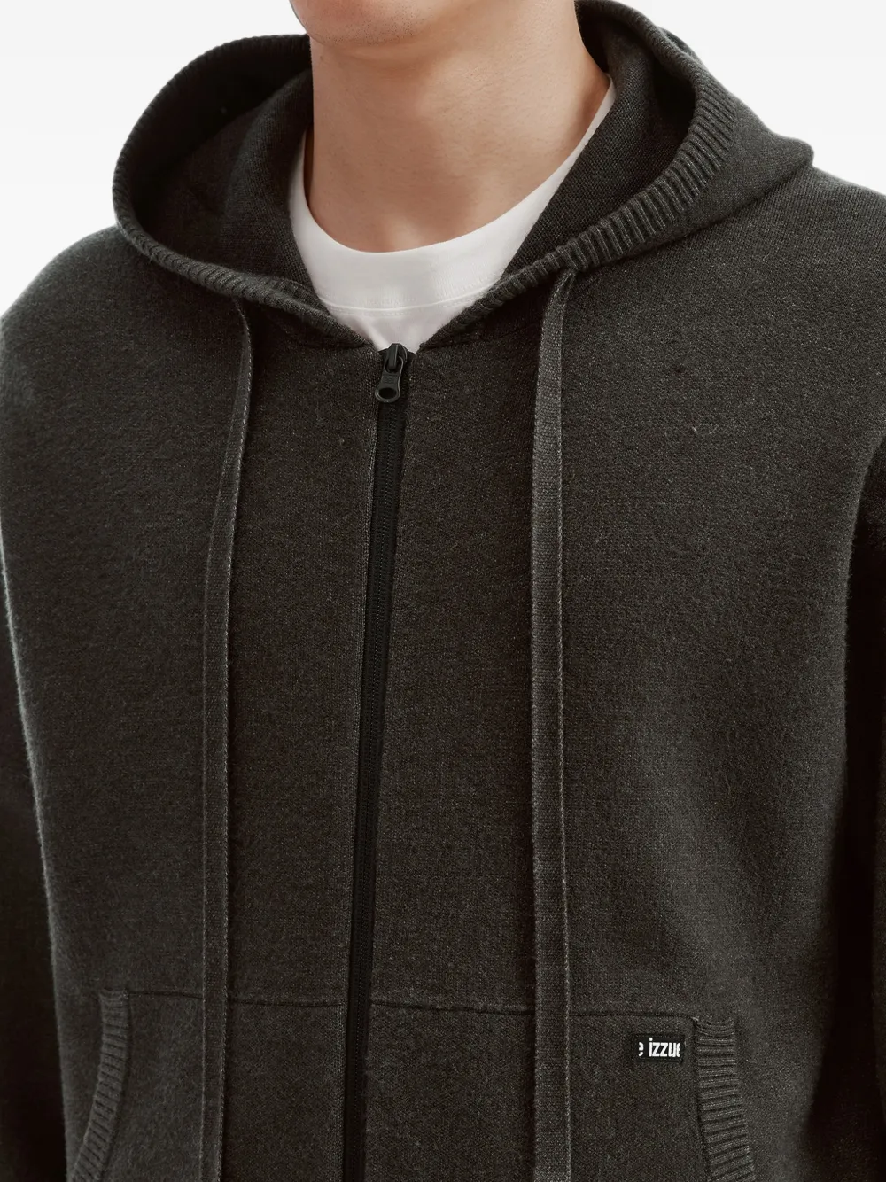izzue Hoodie met logoprint en rits Grijs