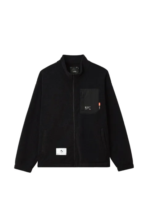 izzue fleece-texture zip-up sweater