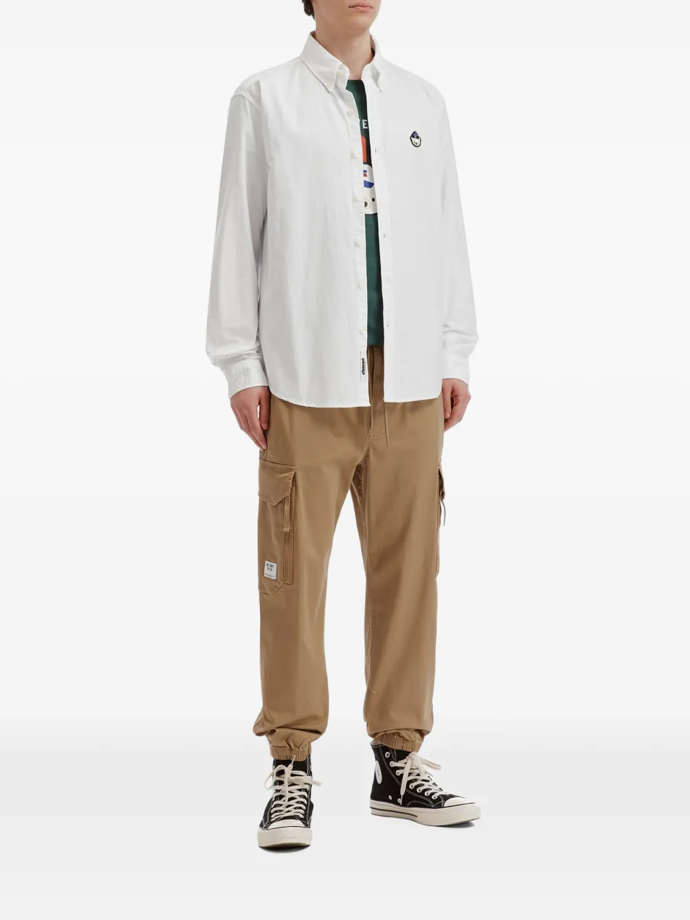 CHOCOOLATE Overhemd met logopatch Wit