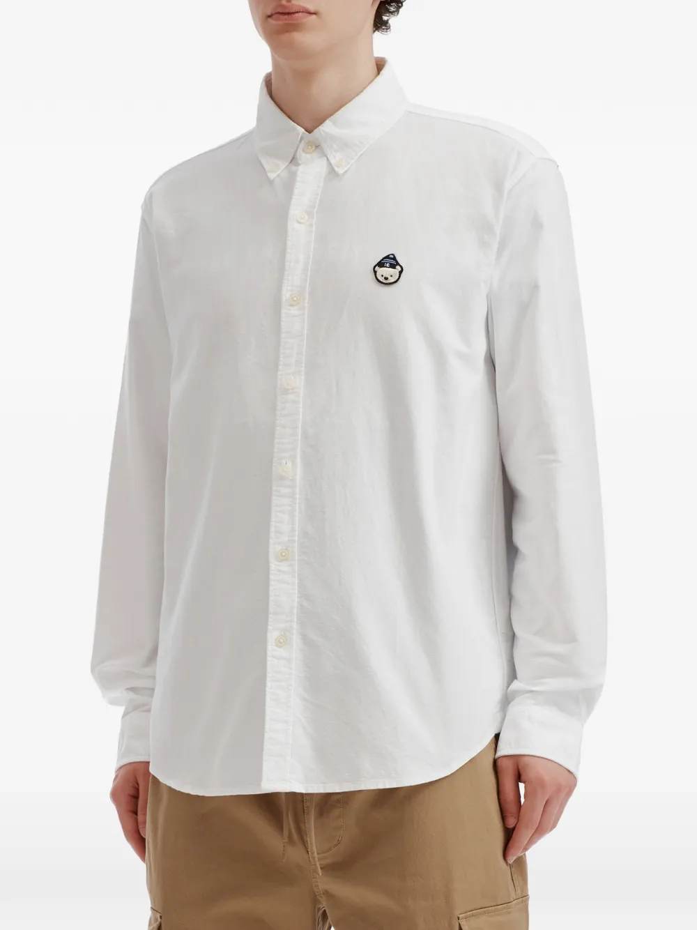 CHOCOOLATE Overhemd met logopatch Wit
