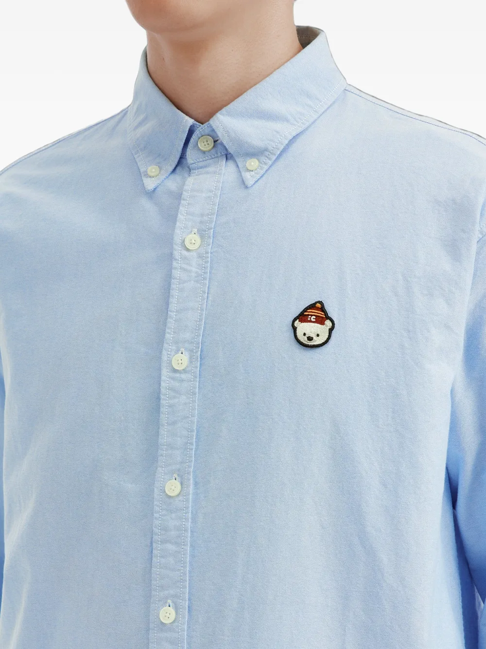 CHOCOOLATE Button-down overhemd met beerpatch Blauw