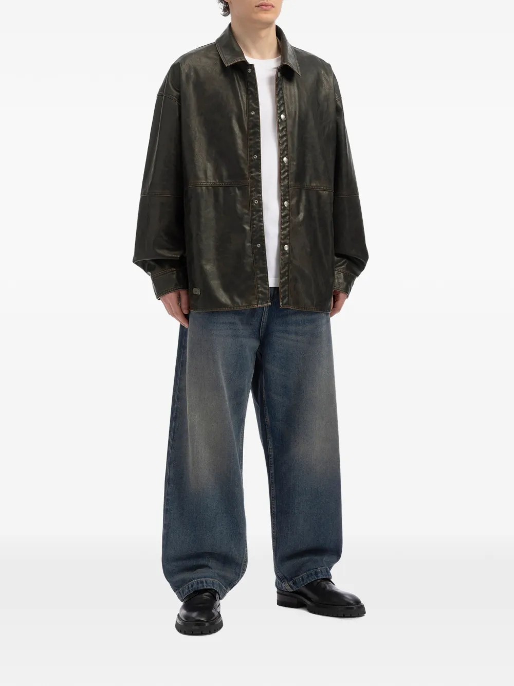 izzue Shirtjack met vervaagd effect Bruin