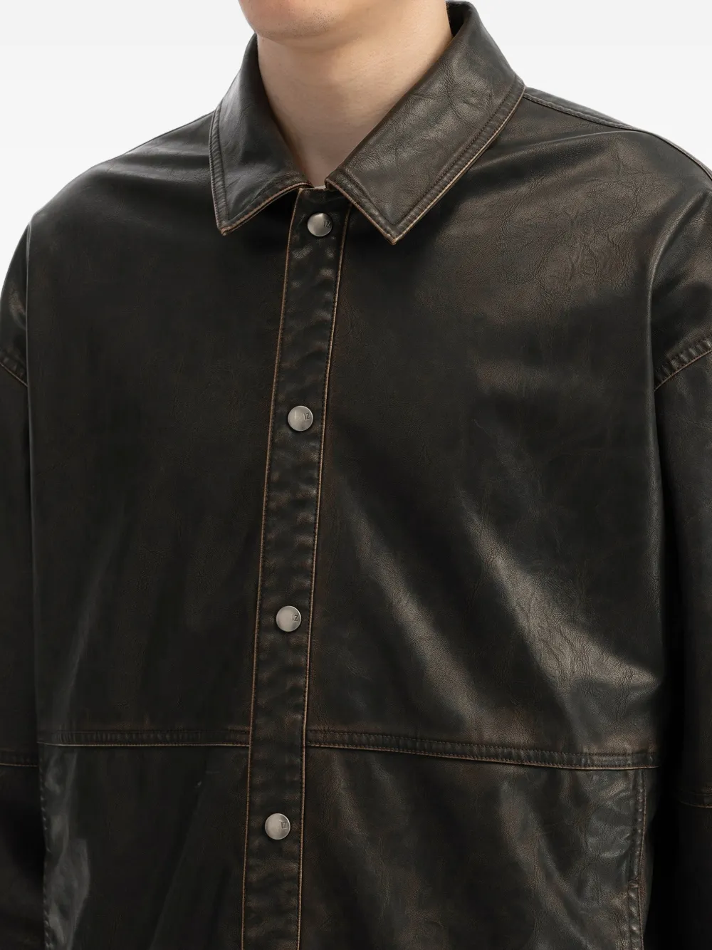 izzue Shirtjack met vervaagd effect Bruin