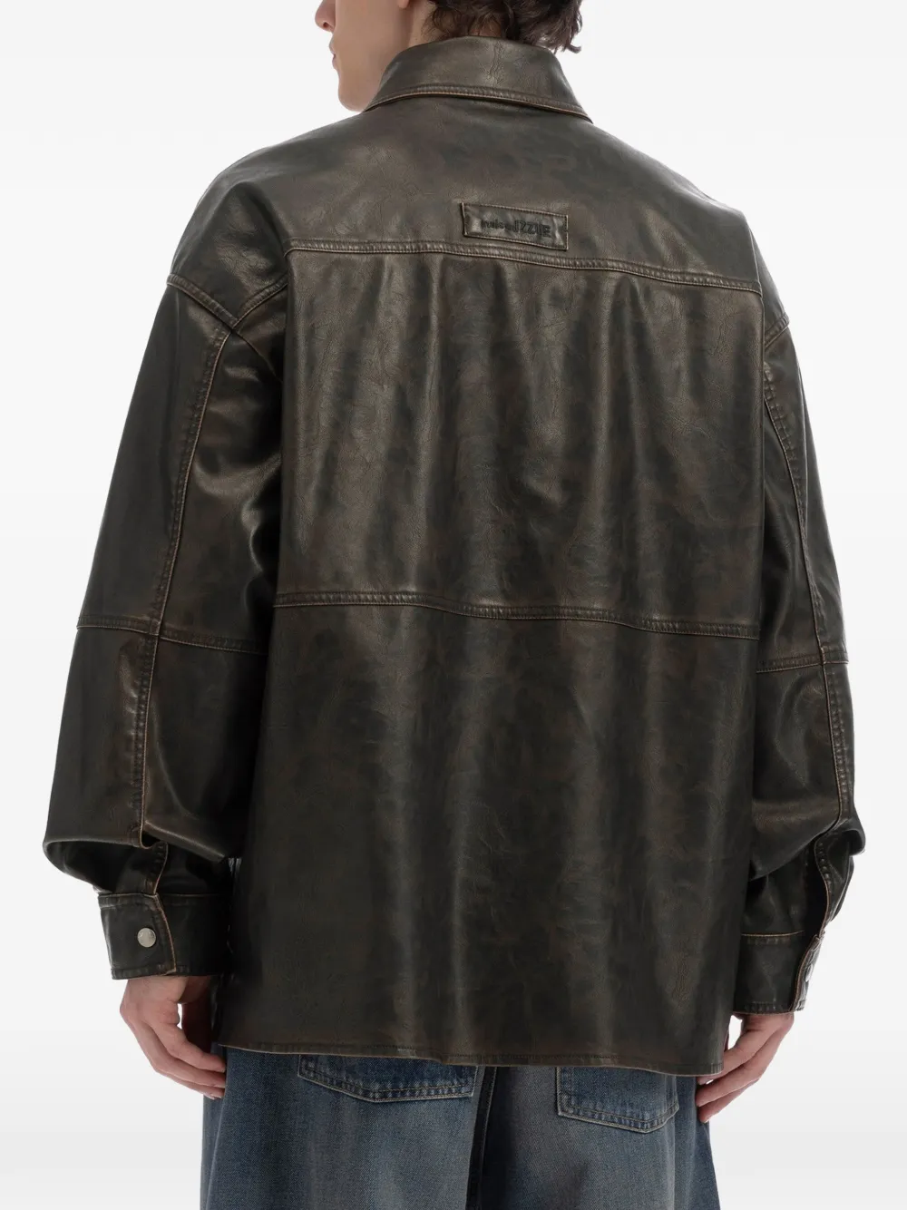 izzue Shirtjack met vervaagd effect Bruin