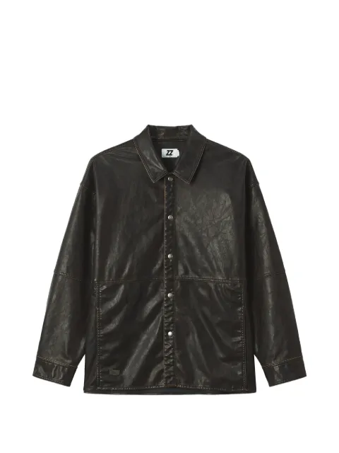 izzue faded-effect shirt jacket