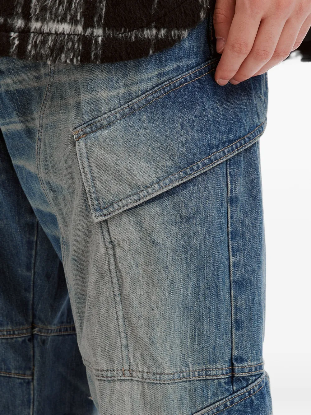 FIVE CM Cargo broek met vervaagd effect Blauw